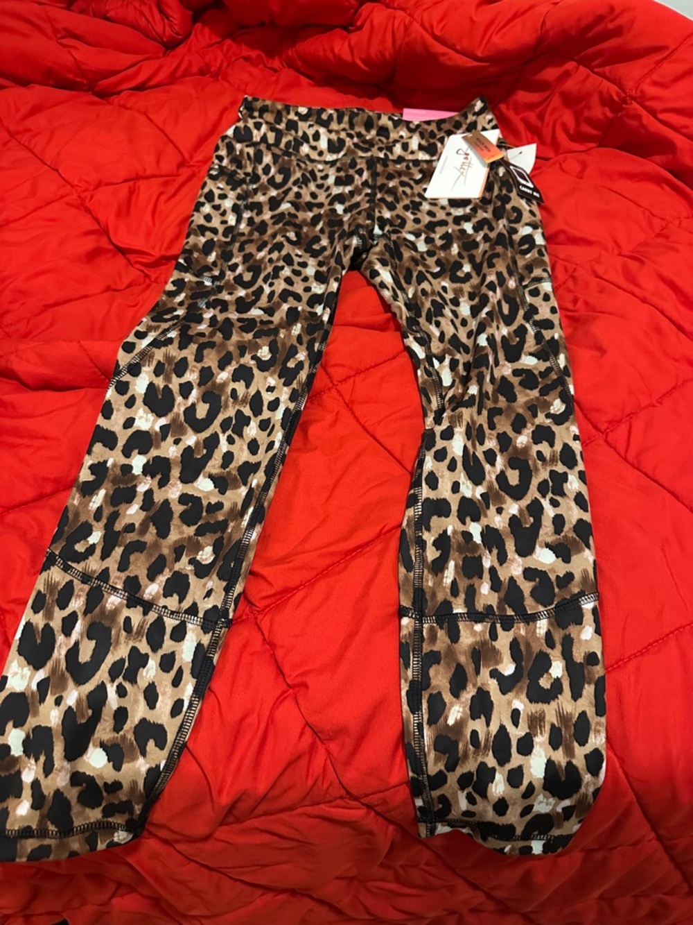 Gottex Leopard Print Leggings in Brown Black Cream